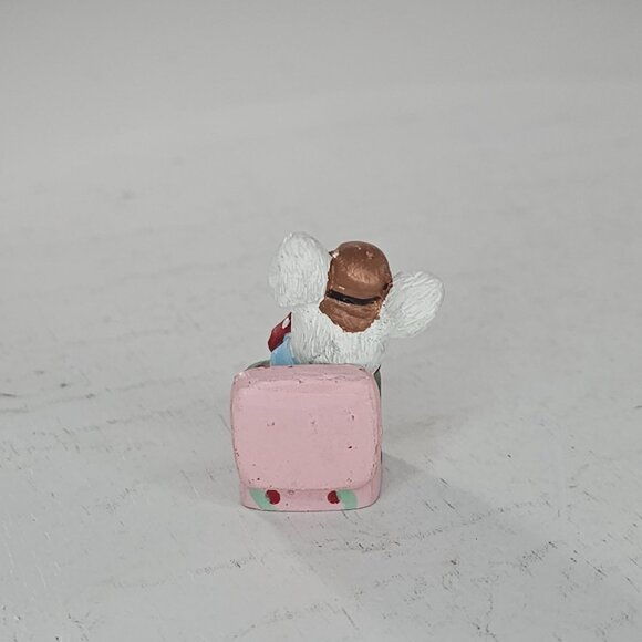 Miniature Bunny Rabbit Jack In The Box Dollhouse Figurine Pink Rose Hand Painted - Picture 4 of 7